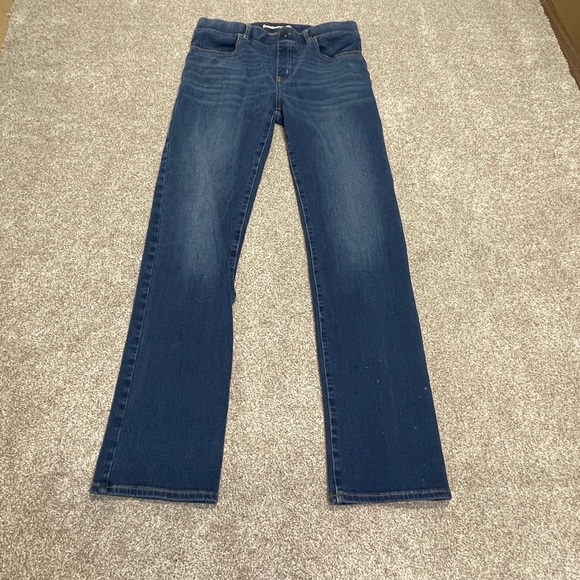 Betabrand womens pull on straight jeans size large high rise dark wash stretch - Picture 3 of 12